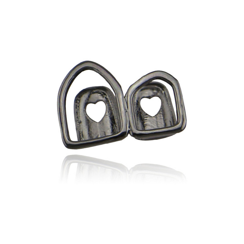 Hip Hop Gold Teeth Grillz Hollow Open Dublu Argintiu Tooth Caps Gratare false pentru dinti Rapper Bijuterii Cosplay Party