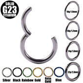2 vnt. G23 titano vyrių segmento nosies žiedas 18g&16g&14g&12g spenelių spustelėjimas ausų kremzlė Tragus Helix lūpų auskarų vėrimas unisex papuošalai
