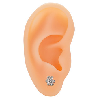 G23 Ttianium Labret Lip Stud Σχήμα πετάλου Zircon Stone Labret Lip Ring Ear Cartilage Tragus Earring Helix Body Piercing Κοσμήματα