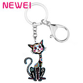 NEWEI Akrilo Helovinas Saldžios Gėlės Kaukolės Skeletas Sėdinčios Katės Auskarai Madingi Kabanti Dovanų Papuošalai Moterims Merginai