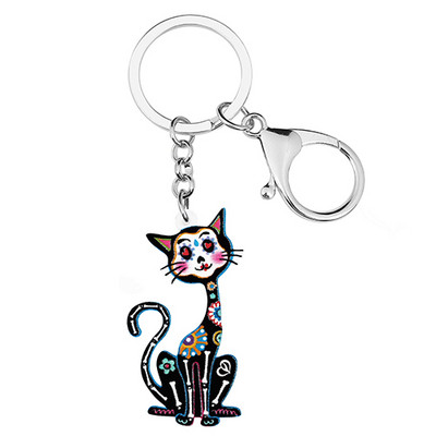 NEWEI Akrilo Helovinas Saldžios Gėlės Kaukolės Skeletas Sėdinčios Katės Auskarai Madingi Kabanti Dovanų Papuošalai Moterims Merginai