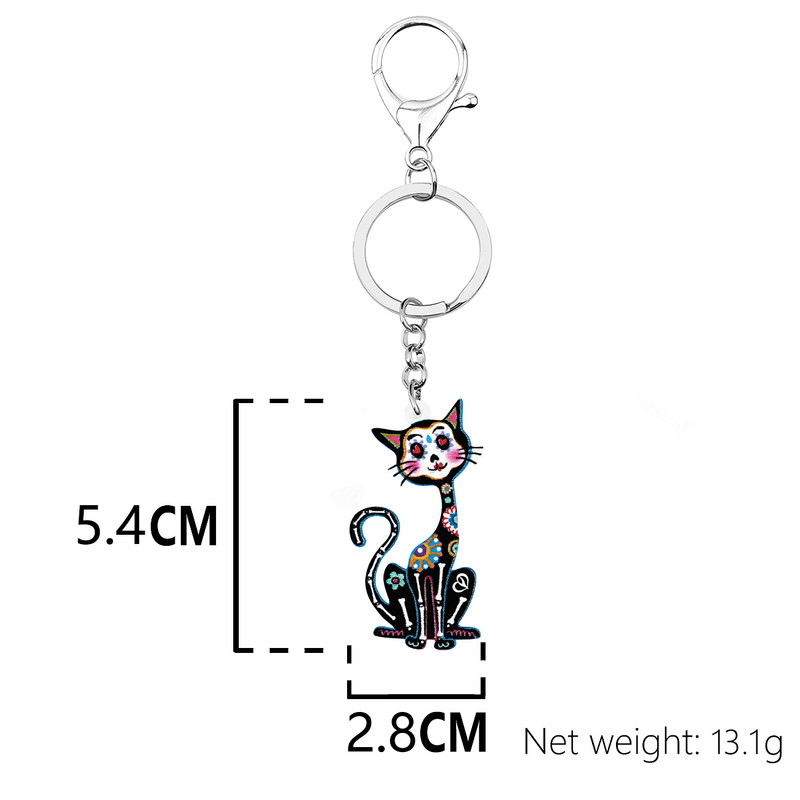 NEWEI Akrilo Helovinas Saldžios Gėlės Kaukolės Skeletas Sėdinčios Katės Auskarai Madingi Kabanti Dovanų Papuošalai Moterims Merginai