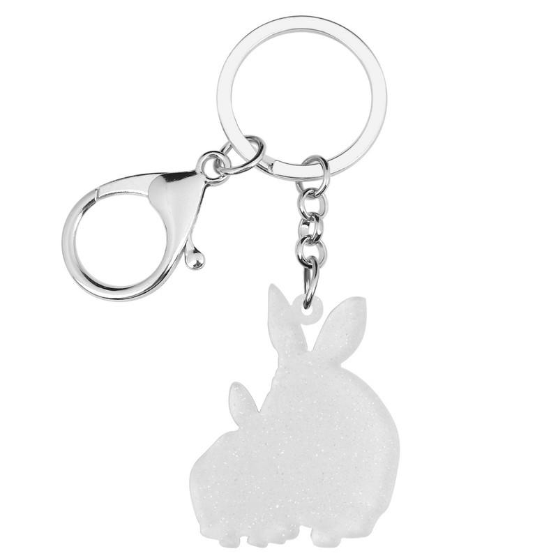 Bonsny Motinos diena Akrilas mielas triušis zuikis Raktų pakabukai Žiedas Madingas piniginės raktų pakabukas Unikalios dovanos Papuošalai Moterims Merginoms Pakabukai