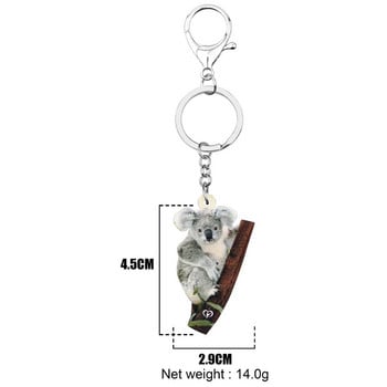 Newei Acrylic Sweet Australian Koala Keychains Μπρελόκ Χαριτωμένα ζωικά κοσμήματα με μπρελόκ για γυναίκες Παιδικό κορίτσι Κλασικό δώρο Γούρια αυτοκινήτου