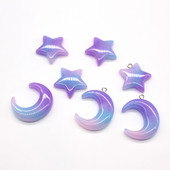 10 bucăți drăguț stea lunii rășină cercei farmece matriță umplutură pentagramă brățară eardrop colier pandantiv flatback bijuterii diy