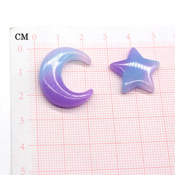 10 τμχ Cute Moon Star Resin Earring Charms Mold Filler Πεντάγραμμα Βραχιόλι Κολιέ με σταγόνες Κρεμαστό Flatback Diy Jewelry Make