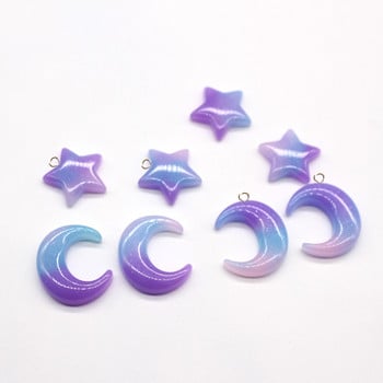 10 τμχ Cute Moon Star Resin Earring Charms Mold Filler Πεντάγραμμα Βραχιόλι Κολιέ με σταγόνες Κρεμαστό Flatback Diy Jewelry Make