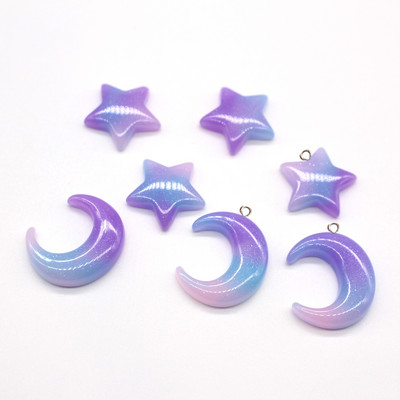 10 bucăți drăguț stea lunii rășină cercei farmece matriță umplutură pentagramă brățară eardrop colier pandantiv flatback bijuterii diy