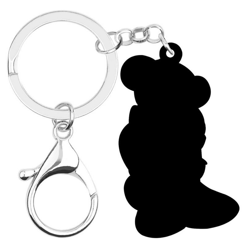 Newei Akrilo saldus pliušinis žaislinis meškiukas raktų pakabukai Ilgi mieli gyvūniniai raktų pakabukai Papuošalai moterims Vaikai Draugai Mada Dovanų Maišelis Pakabukai