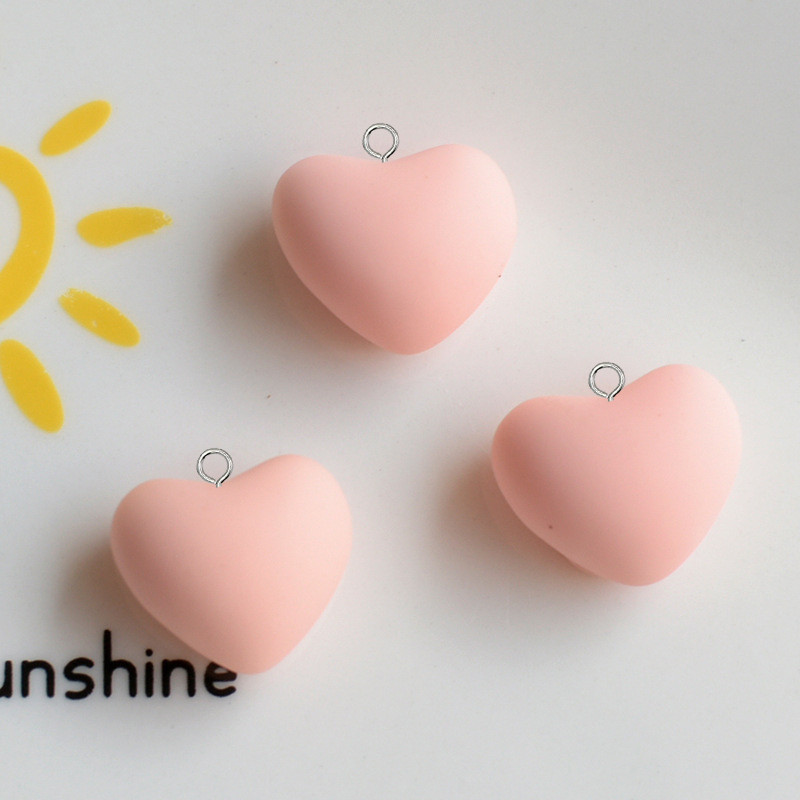 Amestecați 10 bucăți/pachet Breloc cu inimă de dragoste în formă de rășină, pandantiv solid 3D cu inimi mici, pentru brățară de cercei, fabricarea de bijuterii DIY