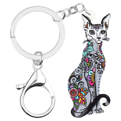 Newei akrilni cvjetni slatki mačji privjesci za ključeve, životinjski mačići, privjesak za ključeve, nakit za žene, djevojčice, klasični festivalski poklon, privjesci