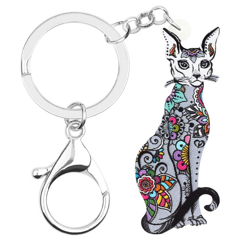 Newei akrilni cvjetni slatki mačji privjesci za ključeve, životinjski mačići, privjesak za ključeve, nakit za žene, djevojčice, klasični festivalski poklon, privjesci