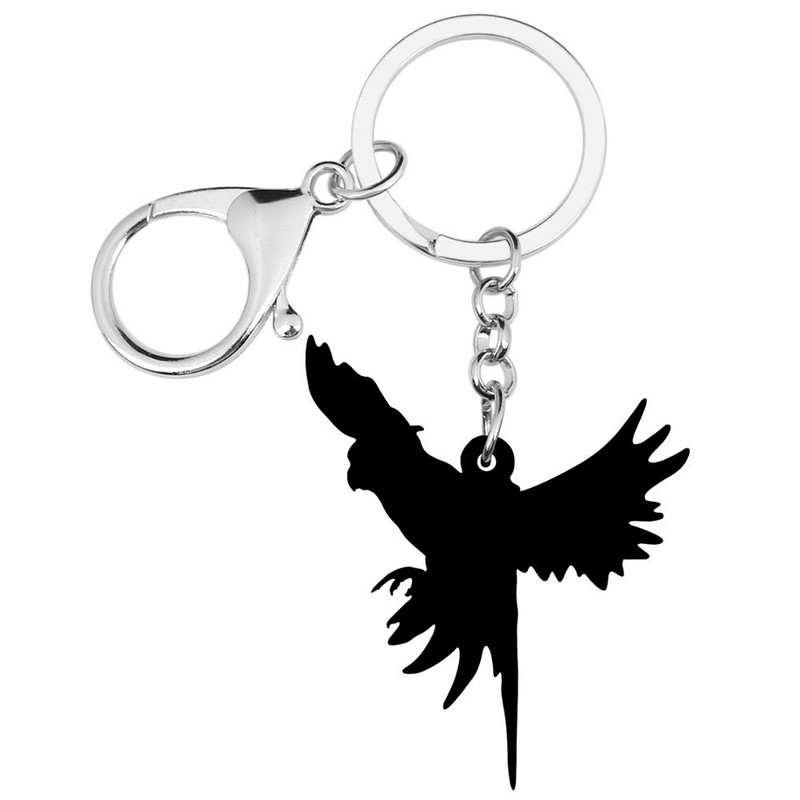 Newei Akrilo baltos papūgos kokteliai raktų pakabukai Big Bird Animal Keyring Papuošalai Moterims Merginoms Vakarėlis Dovanos Krepšys Automobilių Priedai