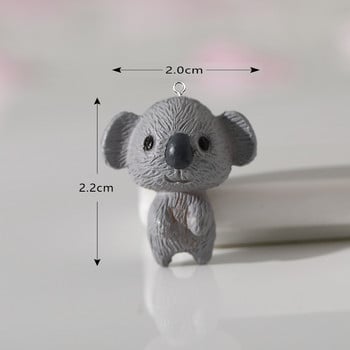 Mix 10 τμχ/συσκευασία 3D Koala Bear Rabbit Resin Charms DIY Σκουλαρίκια ζώων Kawaii Κρεμαστά μπρελόκ Χαριτωμένο αξεσουάρ κοσμήματος W85