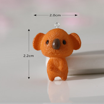 Mix 10 τμχ/συσκευασία 3D Koala Bear Rabbit Resin Charms DIY Σκουλαρίκια ζώων Kawaii Κρεμαστά μπρελόκ Χαριτωμένο αξεσουάρ κοσμήματος W85