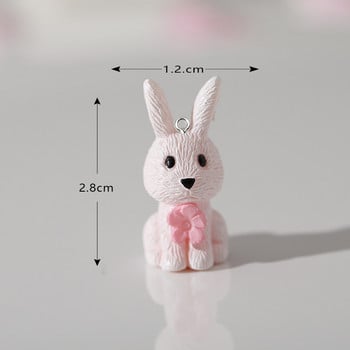 Mix 10 τμχ/συσκευασία 3D Koala Bear Rabbit Resin Charms DIY Σκουλαρίκια ζώων Kawaii Κρεμαστά μπρελόκ Χαριτωμένο αξεσουάρ κοσμήματος W85