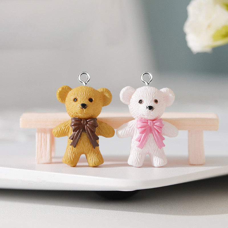 Amestecați 10 buc/pachet 3D ursuleț koala iepure brelocuri din rășină DIY Kawaii cercei cu animale pandantive bijuterii drăguțe accesoriu W85