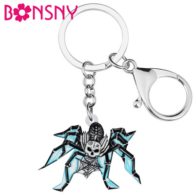 Bonsny Halloween Acrylic Horror Skull Skeleton Ghost Spider Earrings Big Drop Dangle Charm Δώρα Κοσμήματα για γυναίκες κορίτσια