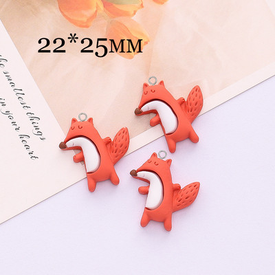 10db Kawaii gomba medvebagoly állati bűbáj gyanta lapos hátú aranyos róka sündisznó medál fülbevalóhoz barkács ékszerkészítéshez