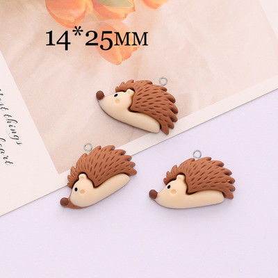 10db Kawaii gomba medvebagoly állati bűbáj gyanta lapos hátú aranyos róka sündisznó medál fülbevalóhoz barkács ékszerkészítéshez