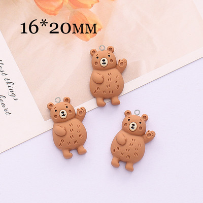 10db Kawaii gomba medvebagoly állati bűbáj gyanta lapos hátú aranyos róka sündisznó medál fülbevalóhoz barkács ékszerkészítéshez