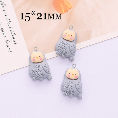 10db Kawaii gomba medvebagoly állati bűbáj gyanta lapos hátú aranyos róka sündisznó medál fülbevalóhoz barkács ékszerkészítéshez
