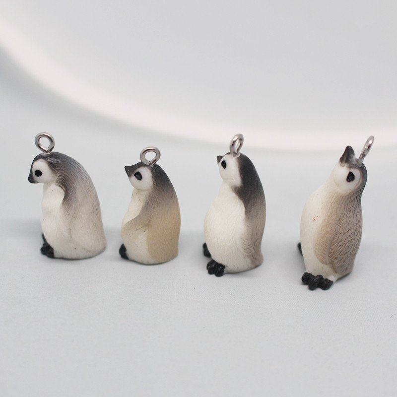 Įvairių formų Kawaii dervos pingvinų auskarai Super mielas 3D statulos imitacija gyvūno raktų pakabukas pakabukas papuošalai pasidaryk pats
