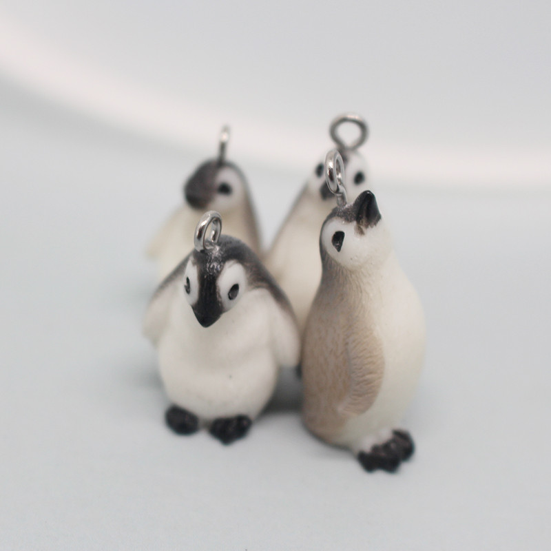 Įvairių formų Kawaii dervos pingvinų auskarai Super mielas 3D statulos imitacija gyvūno raktų pakabukas pakabukas papuošalai pasidaryk pats