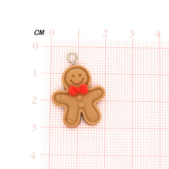 10 τμχ 28x20mm Ρητίνη Gingerbread Man Χριστουγεννιάτικα Γούρια DIY Crafts Στολίδι Αξεσουάρ Χαριτωμένο σκουλαρίκι μενταγιόν Κατασκευή κοσμημάτων