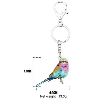 Newei Acrylic Marbled Wood Quail keychains Printing Cute Bird Animal Keyring Jewelry for Women Παιδικά Ανδρικά Αξεσουάρ Κλασική Τσάντα