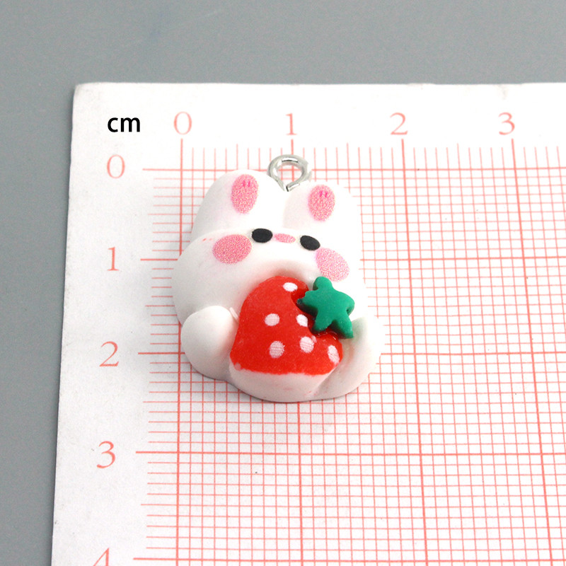 Keverék 10db/csomag Kawaii Small White Rabbit Resin Charms INS Fashion Fülbevaló Kulcstartó Nyaklánc Medálok Ékszer Kiegészítő Barkácsolás