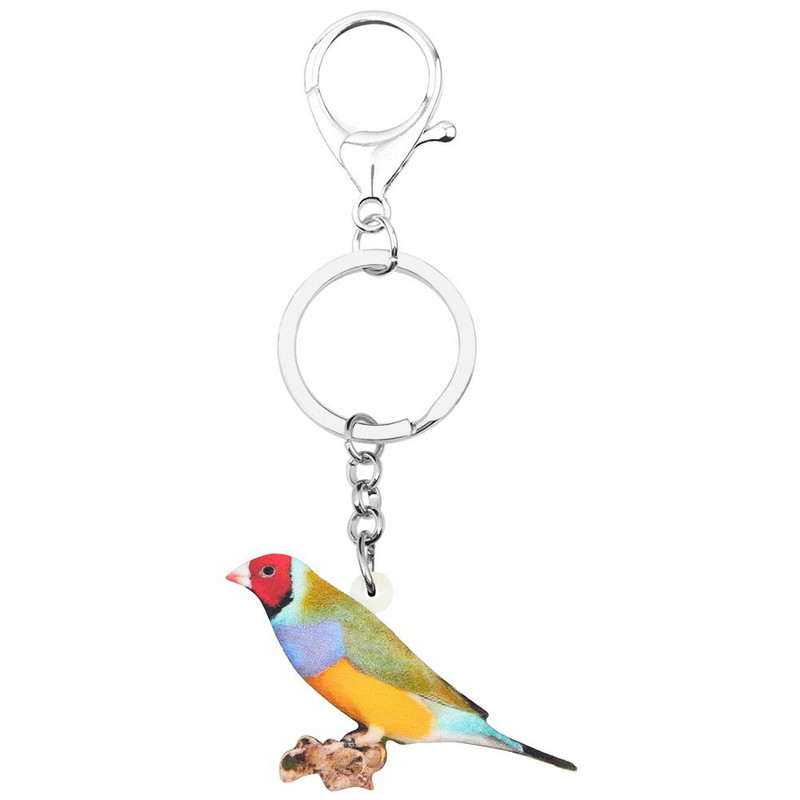 NEWEI Akrilo Gouldian Finch Paukščiai Raktų Pakabukai Žiedai Rankinės Automobilių Piniginės Dekoracijos Raktų Pakabukai Moterims Merginoms Paaugliams Vyrams Pakabukai Dovana