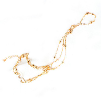 Nouă modă, auriu, argint, cu mai multe straturi, lanț subțire, glezne, mini metal, bile mică, inel, bijuterii pentru picioare, pentru femei