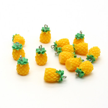 10 τμχ Kawaii Mini Fruit Ανανά Σκουλαρίκια Ρητίνη Γούρια DIY Craft Food Mentements Για Κολιέ Μπρελόκ Κοσμήματα Φτιάξτε Αξεσουάρ