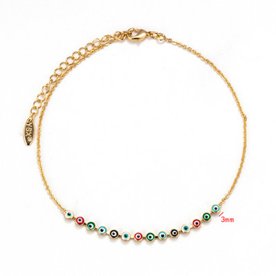 Lucky Eye Spalvingos Evil Eye Karoliukai Kulkšnys Basomis Nertos Sandalai Kojoms Papuošalai Kojų apyrankės Apyrankės Moterims Kojų grandinėlė EY6101