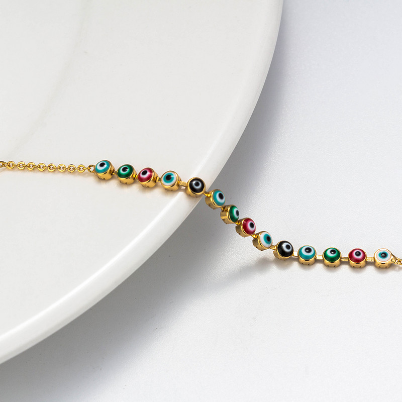 Lucky Eye Spalvingos Evil Eye Karoliukai Kulkšnys Basomis Nertos Sandalai Kojoms Papuošalai Kojų apyrankės Apyrankės Moterims Kojų grandinėlė EY6101