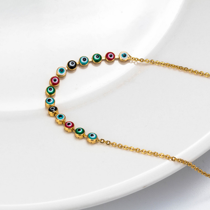 Lucky Eye Spalvingos Evil Eye Karoliukai Kulkšnys Basomis Nertos Sandalai Kojoms Papuošalai Kojų apyrankės Apyrankės Moterims Kojų grandinėlė EY6101