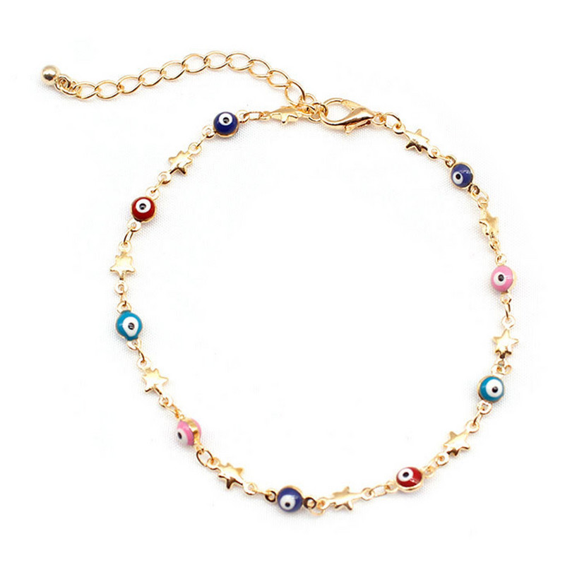 Morden Boho Star vandenyno karoliukai su kulkšnies apyrankėmis papuošalai paplūdimyje moterims Spalvingos gėlės, kutų kojos grandinėlės, kulkšnies apyrankės, dovanų papuošalai