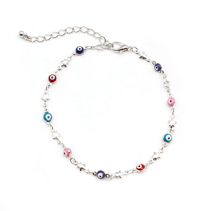 Morden Boho Star vandenyno karoliukai su kulkšnies apyrankėmis papuošalai paplūdimyje moterims Spalvingos gėlės, kutų kojos grandinėlės, kulkšnies apyrankės, dovanų papuošalai