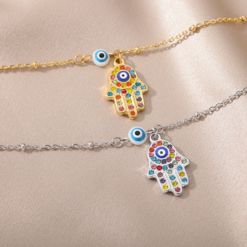 Nerūdijančio plieno Evil Eye kulkšnių apyrankės moteriai emalio apvalios Evil Eye kulkšnys pėdos kojos kulkšnies grandinės papuošalai vasaros paplūdimio dovana