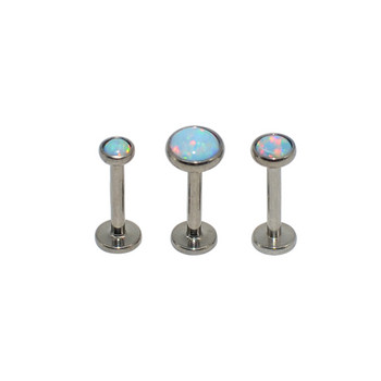 1 ΤΕΜ G23 Εσωτερικό νήμα τιτανίου Opal Stone Labret Monroe Lip Stud Ring Opal Ear Cartilage Tragus Helix Σκουλαρίκι τρυπήματος