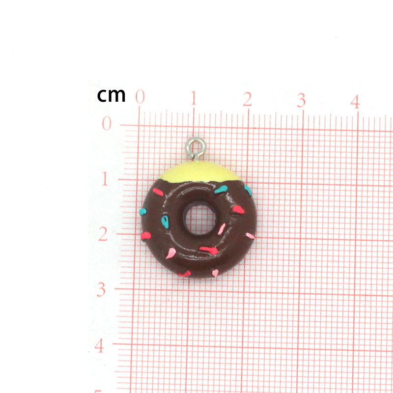 10 vnt/pak. Imitacija Maistas Dviejų spalvų spurgos dervos pakabukai „pasidaryk pats“ amatai Mieli tuščiaviduriai auskarai, raktų pakabukas, papuošalų aksesuaras D93