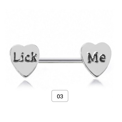 Încântător în formă de inimă, cu litere din inox, sutien pentru mamelon, inel pentru piercing, inele pentru sutien, piercing pentru corp, bijuterii de modă