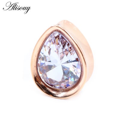 Alisouy 1vnt 8-25mm nerūdijančio plieno cirkonio vandens lašas ausų tuneliai kištukai plėstuvai neštuvai matuokliai auskarai auskarai kūno papuošalai