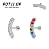 Ti-6AL4V-ELiastm F136 beültetési fokozatú spirális piercing 16G Labret fülpiercing szín 5A CZ Tragus porc piercing ékszer