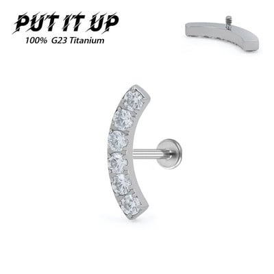 Ti-6AL4V-ELiastm F136 beültetési fokozatú spirális piercing 16G Labret fülpiercing szín 5A CZ Tragus porc piercing ékszer