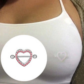 1 db Love Heart mellbimbó piercing kristály rozsdamentes acél szexi mellbimbó gyűrű körmök súlyzó test piercing ékszerek mellkas dekoráció buli