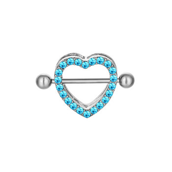 1Pcs Love Heart Пиърсинг за зърна Кристал от неръждаема стомана Секси пръстен за зърна Нокти Мряна Пиърсинг за тяло Бижута Декор на гърдите Парти