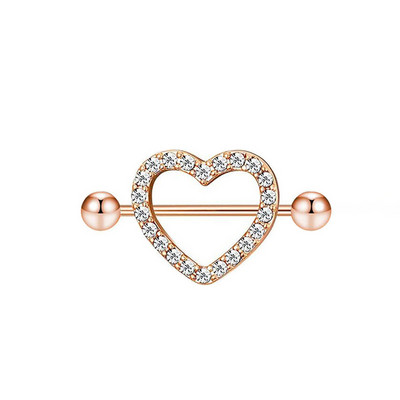 1 db Love Heart mellbimbó piercing kristály rozsdamentes acél szexi mellbimbó gyűrű körmök súlyzó test piercing ékszerek mellkas dekoráció buli