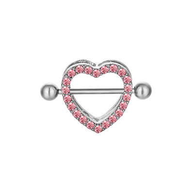 1 db Love Heart mellbimbó piercing kristály rozsdamentes acél szexi mellbimbó gyűrű körmök súlyzó test piercing ékszerek mellkas dekoráció buli